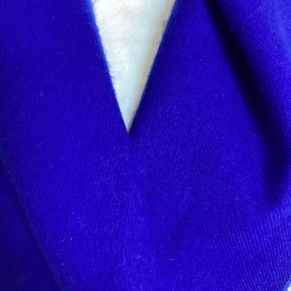 Cobalt Blue Brushed Acrylic Neck Warmer Scarf for Men or Women Vintage 80s